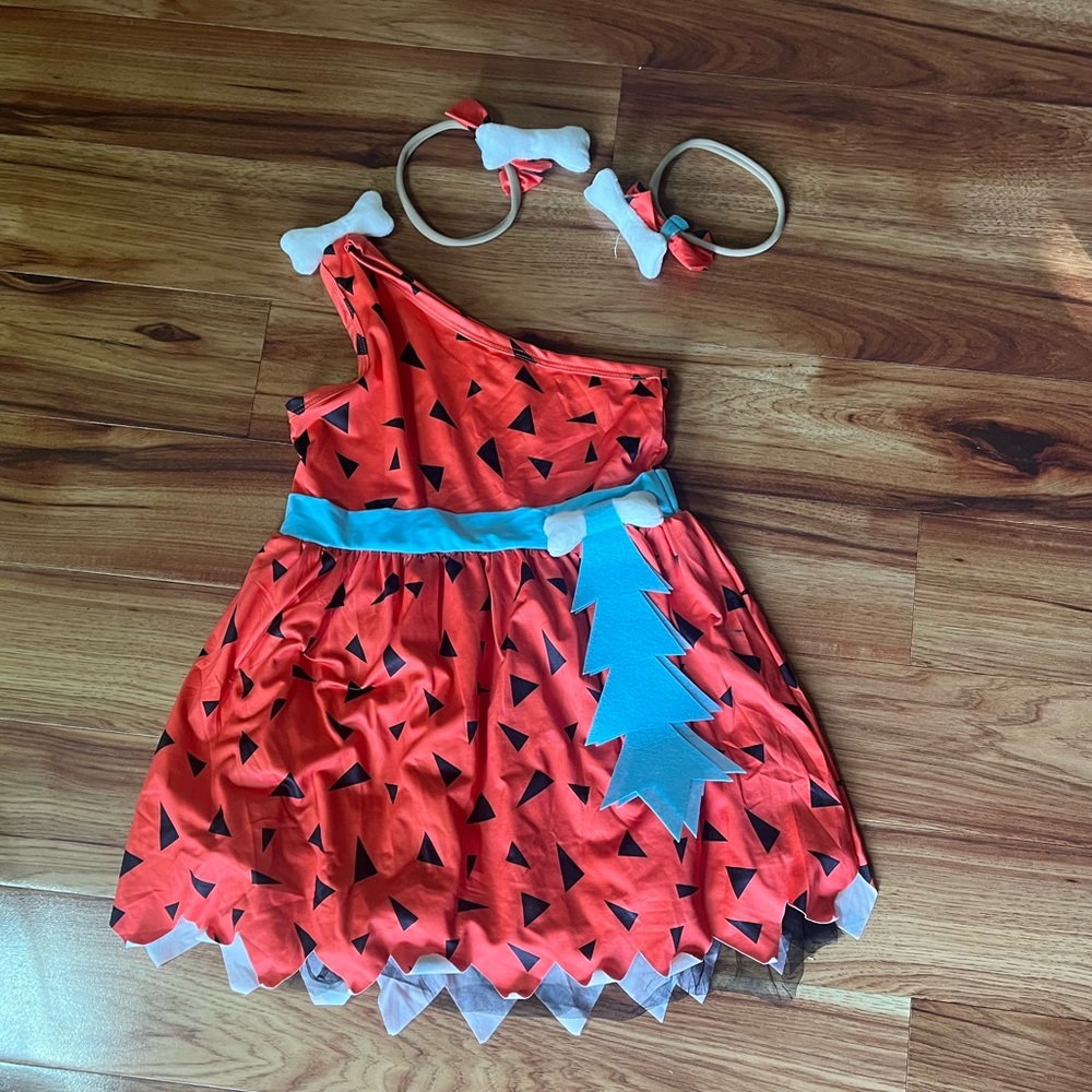New Kids Pebbles Caveman Historical Stone Age Halloween Costume - Picture 8 of 10